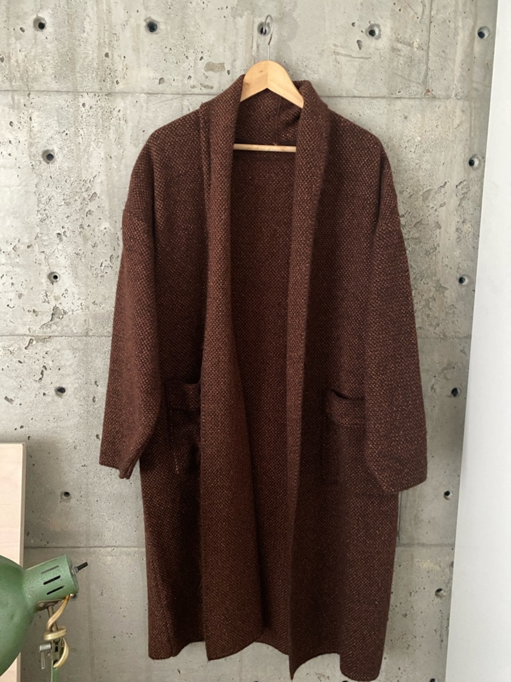 Mango Brown Long Knit Cardigan